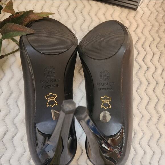 MONET PATENT LEATHER BLACK HEELS SIZE 8 - Picture 8 of 9